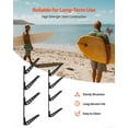 thumbnail image 6 of Metal Surfboard & Snowboard Wall Rack with 4 Adjustable Tiers - Space-Saving Horizontal Storage Solution, 6 of 11