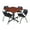 Cherry / Black, variant on Romig Axis-Pro 48 in. Square Breakroom Table- Maple, 4 M Stack Chairs- Blue