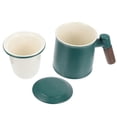 thumbnail image 1 of 1 taza de leche con mango de madera., 1 of 3