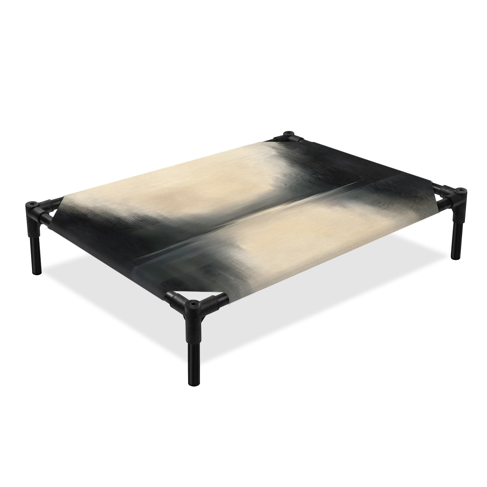 Lake Mountain Elevated Dog Bed Landscape Nature Forest Cooling Breathable Outdoor Raised Dog Cot Bed with Metal Frame Non-Slip Feet for Large Dog 28x22in