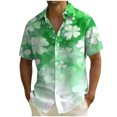 thumbnail image 2 of Ceisia Chemise à Manches Courtes Imprimé Trèfle pour Homme Collection / Ombre Trèfle Silhouette Chemise à Boutons Cadeaux, 2 of 9