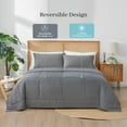 thumbnail image 4 of Amelie Home Queen Cooling Comforter – Reversible Lightweight Blanket for Hot Sleepers, Heather Charcoal Gray 90"x90", 4 of 6