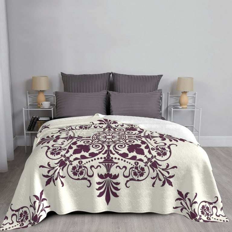 Victorian Vintage Background Throw Blanket Super Soft Anti Pilling Flannel Bed Blankets 60