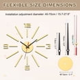 thumbnail image 2 of Uxcell 40-70cm Modern Frameless DIY Wall Clock, Gold, 2 of 7