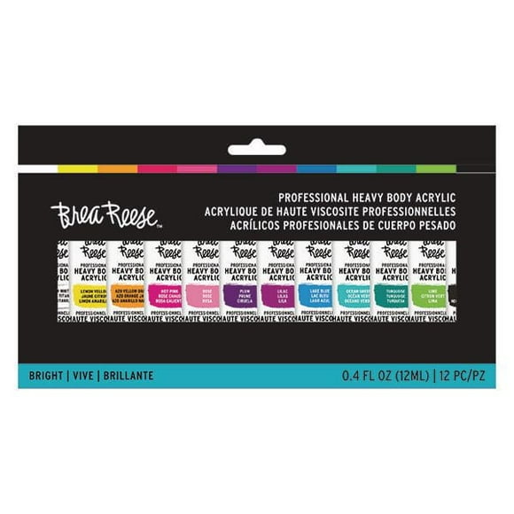 Brea Reese Set de 12 peintures acryliques 12 ml: Brights