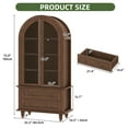 thumbnail image 2 of Uforic 73" Arched Pantry Cabinet with LED Light, Drawers, Shelves, Farmhouse Kitchen Storage, Brown, 2 of 9
