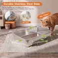 thumbnail image 5 of EDX Stainless Steel Litter Box with Lid, All-in-One Enclosed Cat Box, Dual Entry, Odor Control, Scoop & Step Board for Various Cats, XL Litter Pan Black, 5 of 7