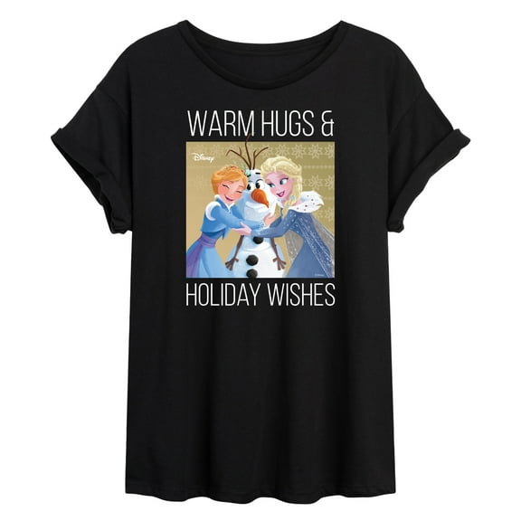 Frozen 2 - Warm Hugs Holiday Wishes  - Juniors Ideal Flowy Muscle T-Shirt