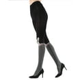 thumbnail image 4 of MeMoi Women's Frenchie Face Sweater Tights - Womens - Female (Small/Medium, Black/Charcoal), 4 of 8