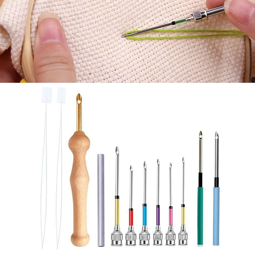 Craft with Ease Complete Embroidery Punch Needle Kit with Various Sizes