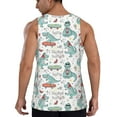thumbnail image 3 of Xecao Music Lover Dinosaur Men's Tank Top Workout Quick Dry Sleeveless Gym Jogging Muscle Shirts Summer Swim Beach Tops, 3 of 9