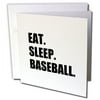 3dRose Eat Sleep Baseball - passionate about sport - sporty base ball game - Greeting Cards, 6 by 6-inches, set of 6