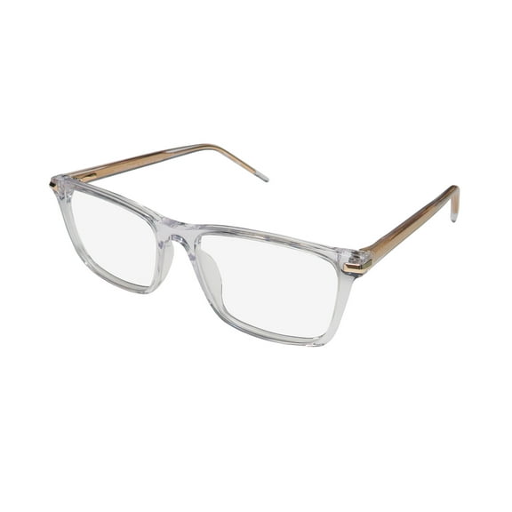 NEW SANTINI D MAVALDI 7223 MENS/WOMENS RECTANGULAR FULL-RIM MATTE CLEAR / GOLD FRAME DEMO LENSES 54-17-145 EYEGLASSES/EYEGLASS FRAME