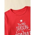 thumbnail image 4 of Wassery Little Girl Christmas Outfits Clothes 3T 4T 5T 6T 7T Kids Girls Letter Print Crew Neck Sweatshirts Sweatpants 2Pcs Baby Girls Christmas Clothing Set, 4 of 9