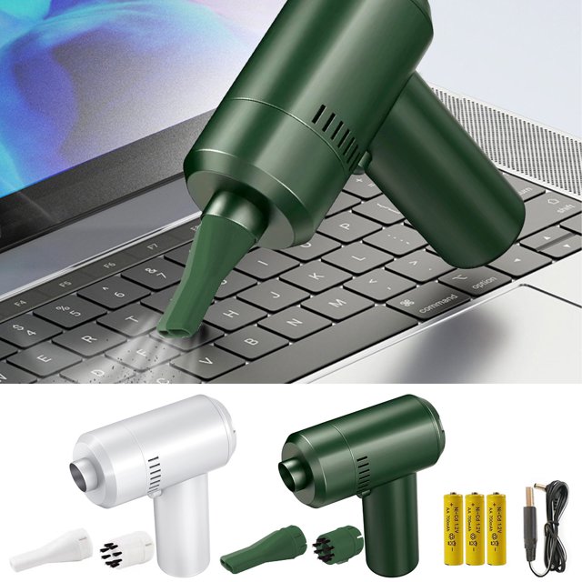 mfyjkho Aspiradora portátil inalámbrica USB, para uso en seco y húmedo, para coche, con cable de extensión de 1 m y 3 accesorios.