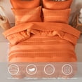 thumbnail image 2 of Davulos Tufted Comforter Set 7 Pieces Bed in a Bag Queen Size Shabby Chic Boho Comforter and Sheet Set with Pom Pom Textured Complete Bedding Set (Orange,Queen), 2 of 8