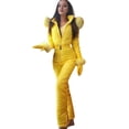 thumbnail image 2 of Joernso Women One-Piece Ski Suit Ladies Warm Winter Jumpsuit Waterproof Windproof Snowsuit with Furry Hood for Skiing Mountaineering Snowboard, 2 of 8