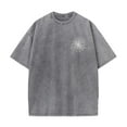 thumbnail image 5 of Men Printed Casual Sports Washed Distressed T-shirt Short Sleeve Round-neck Top Blouse, 5 of 5