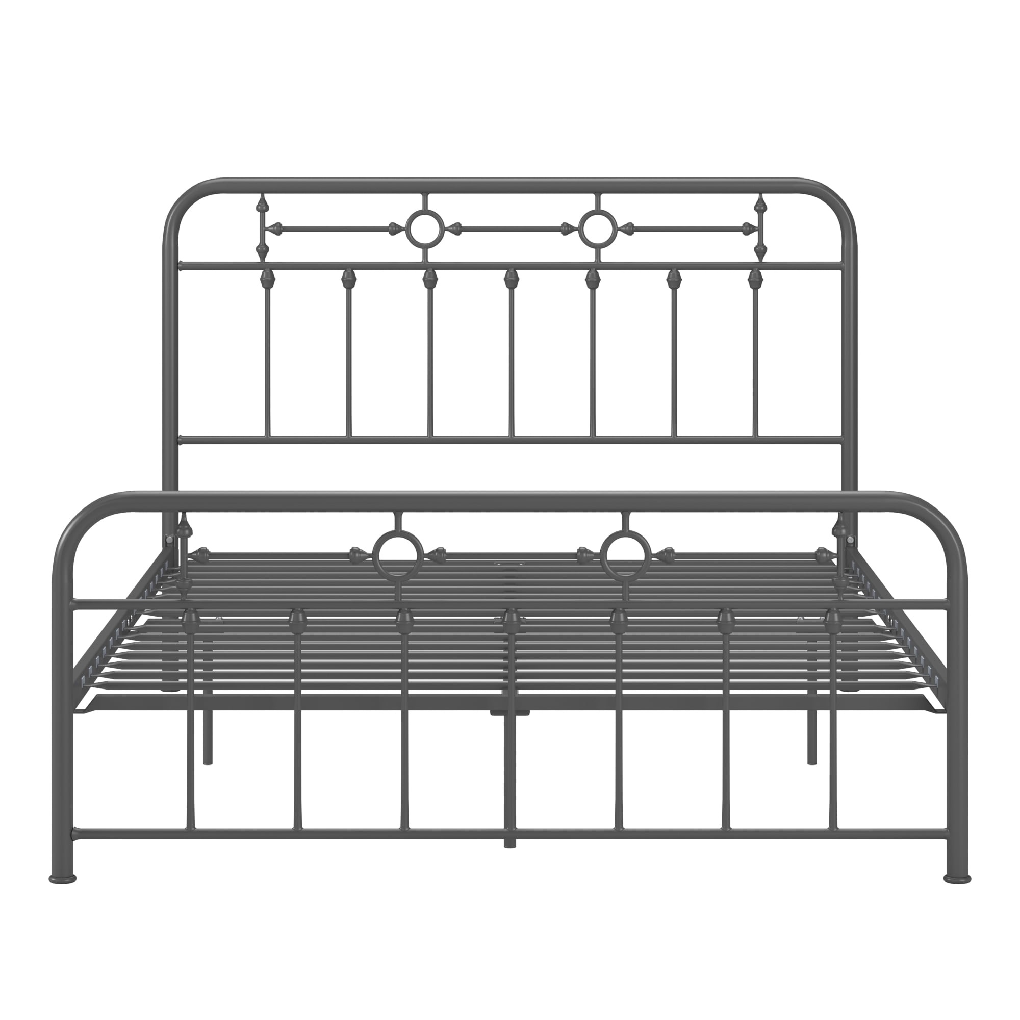 Weston Home Reeve Metal Spindle Platform Bed, Queen, Gray