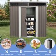 thumbnail image 3 of Mondawe 6'×5' Galvanized Metal Outdoor Storage Shed - Lockable Lean-to Shed with Vent for Trash Cans, 3 of 10