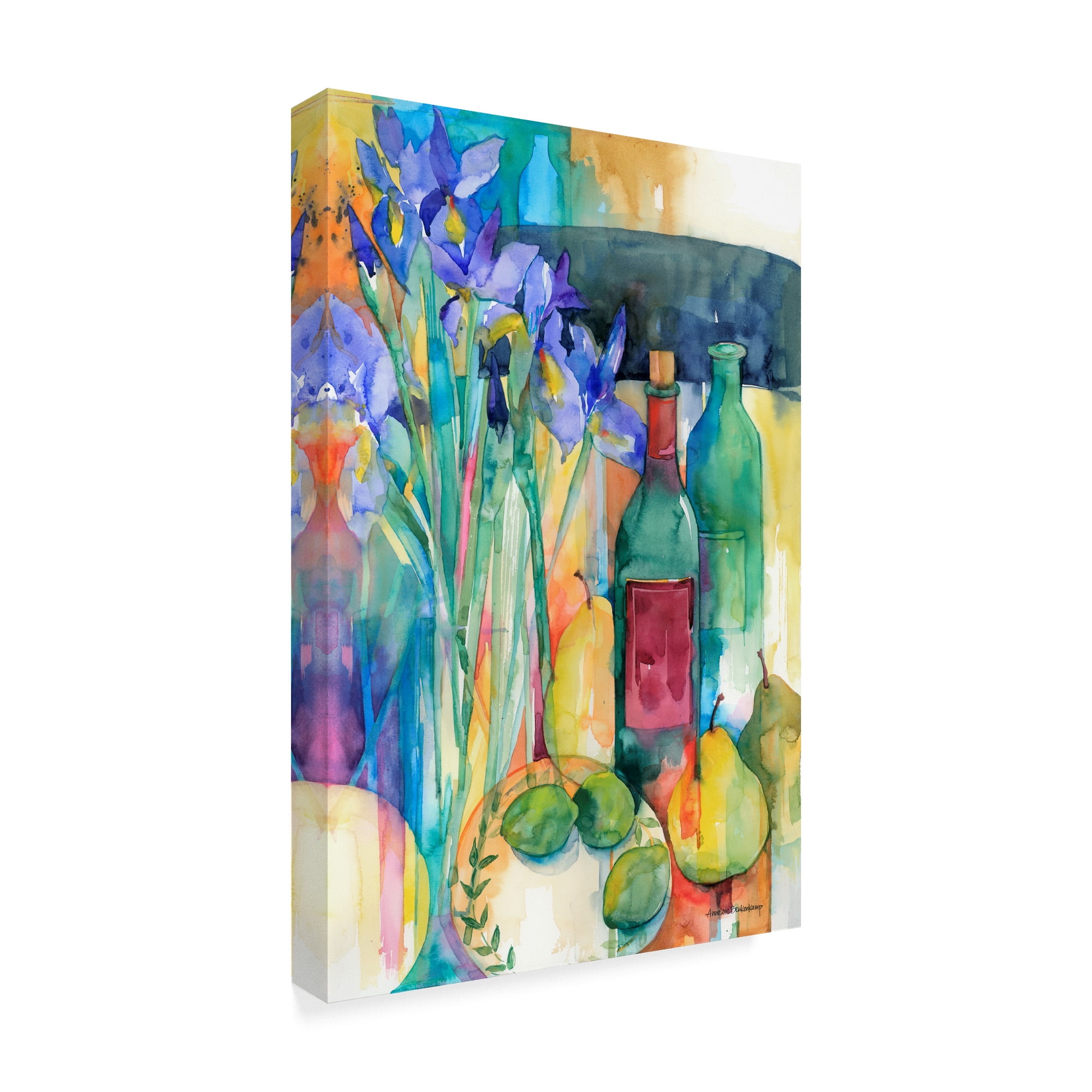 Trademark Fine Art 'Table Scape With Irises' Canvas Art by Annelein Beukenkamp