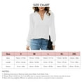 thumbnail image 5 of Blusa con volantes, manga abullonada, cuello en V, manga larga, color puro, tops de moda para mujer, 5 of 5
