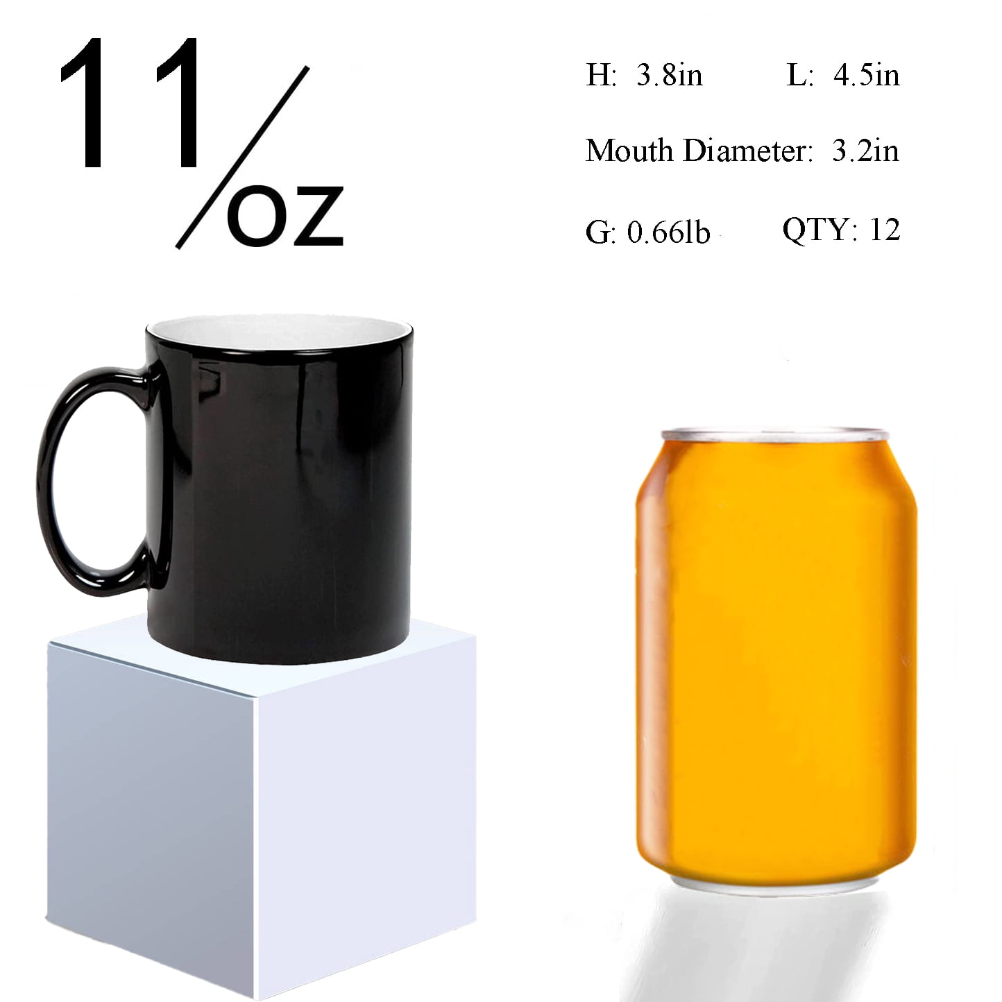 Color Changing Coffee Mugs, Sublimation Mugs Magic Mugs Tazas Magicas Para Sublimacion Cups Heat Sensitive Coffee Mugs 11 OZ Set of 12