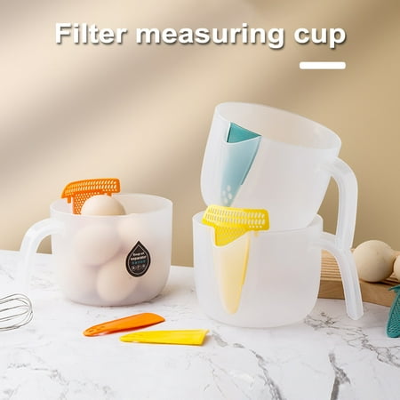 

Egg Beating Cup - Large Capacity Reusable - Convenient Clear Scales - Egg Liquid Measuring Bowl Strainer Cup - Kitchen Supplies
