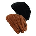 thumbnail image 1 of Bonnet Tricoté pour Femmes (2 PACK), Noir/rouille, 1 of 1