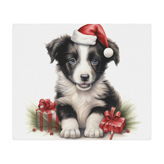 DistinctInk Mouse Pad - 1/4" Foam Rubber - Border Collie Puppy Drawing
