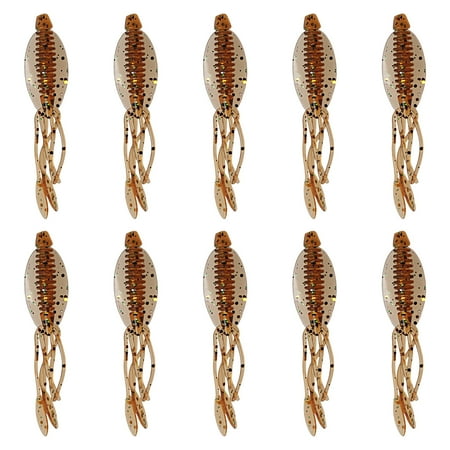 LIVEST 10Pcs 65mm/0.8g Fishing Lure Mini Bright Color Simulated Flexible Reusable Fish Attraction Multi-colors Sea Fishing Octopus Squid Skirt Soft Worm Swimbait Fishing Gear