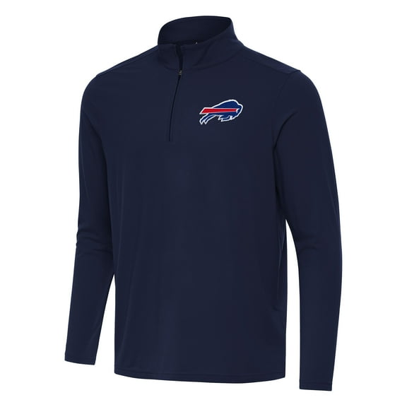 Men's Antigua Navy Buffalo Bills Intent Quarter-Zip Pullover Top