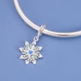 thumbnail image 5 of 925 Sterling Silver Engraved Snowflake Dangle Charm for Bracelet Charms Bangle Pendant Jewelry, 5 of 5
