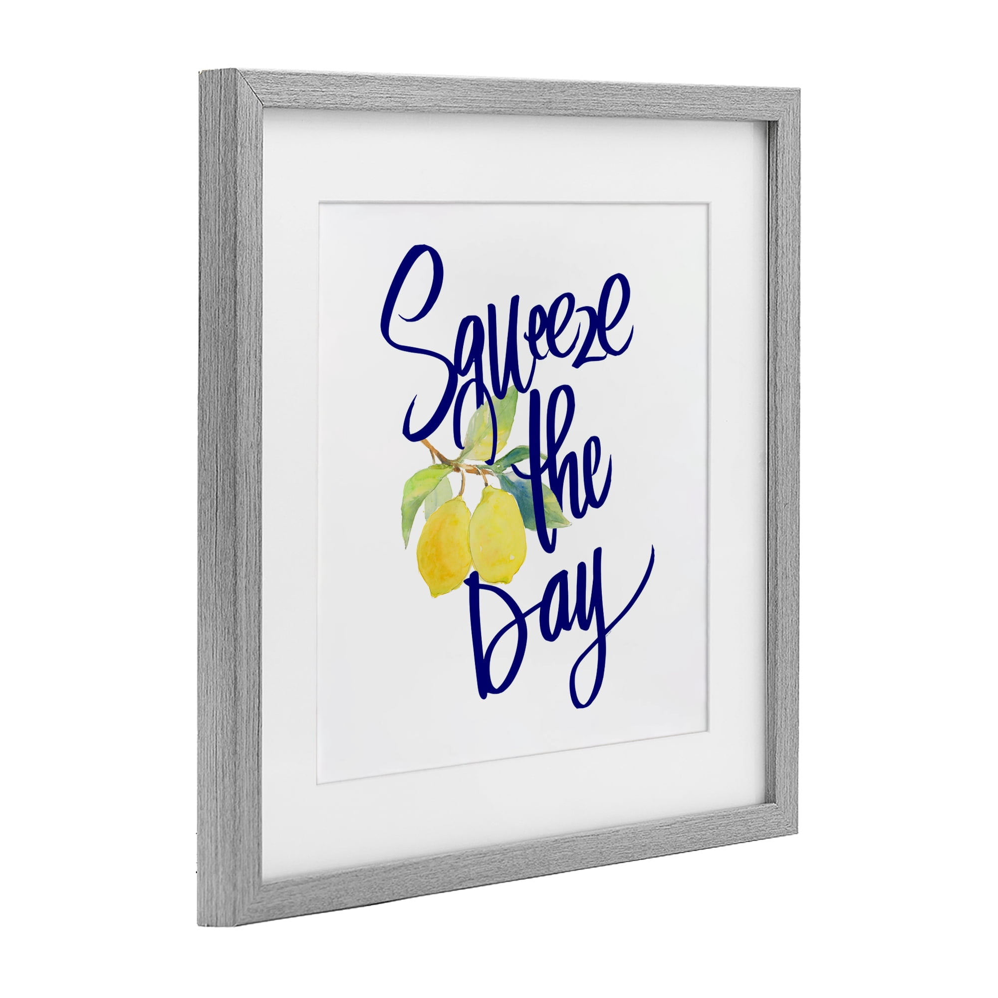 Stupell Industries Cursive Squeeze The Day Gray Framed Print Under Glass, design by Lanie Loreth