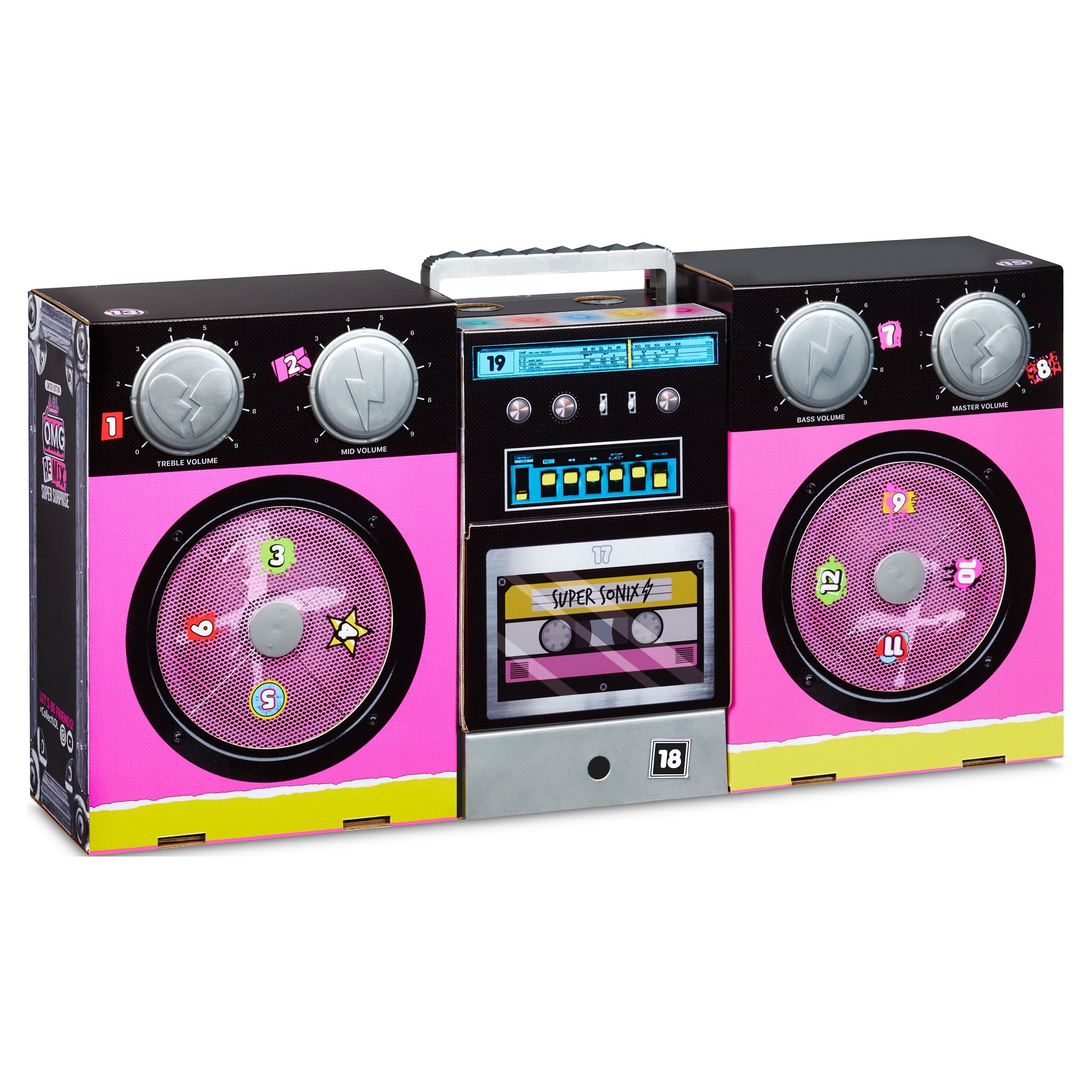 LOL Surprise OMG Remix Super Surprise With 70+ Surprises Including 4 Fashion Dolls And 4 Dolls (Sisters), Rock Instruments That Really Play Music, Boom Box Packaging, Rock Band Accessories Ages 4+ - image 3 of 4