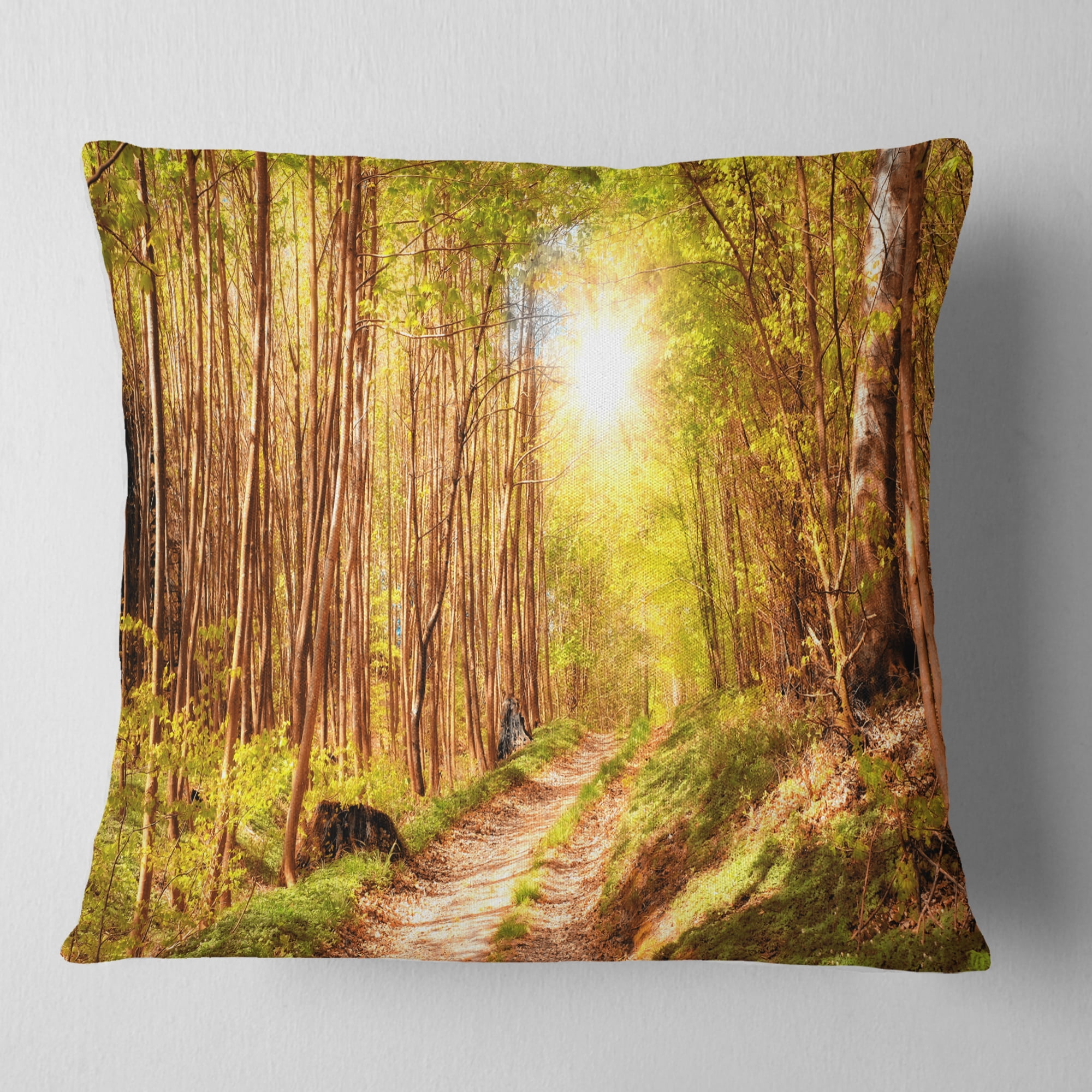 Designart Autumn in Denmark - Photography Landscape Printed Throw Pillow - 16x16