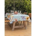 thumbnail image 2 of Easter Outdoor Tablecloth - 54x80 Inch Rectangle Dining Table Cover, Spring Watercolor Bunny Carrots Eggs Flowers Blue Waterproof Outdoor Table Cloth with Umbrella Hole & Zipper for Picnic/Patio, 2 of 7