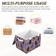 thumbnail image 6 of Yayeee Collapsible Cube Storage Bin with Lid Fabric Closet Decorative Basket with Handles, Purple Halloween Black Cat, 6 of 7