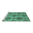 thumbnail image 2 of Ahgly Company Machine Washable Indoor Square Abstract Turquoise Blue Modern Area Rugs, 6' Square, 2 of 4