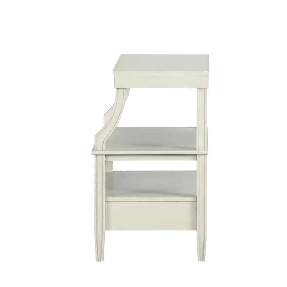 Comfort Pointe Newton Antique White Wood 1-drawer Storage Nightstand
