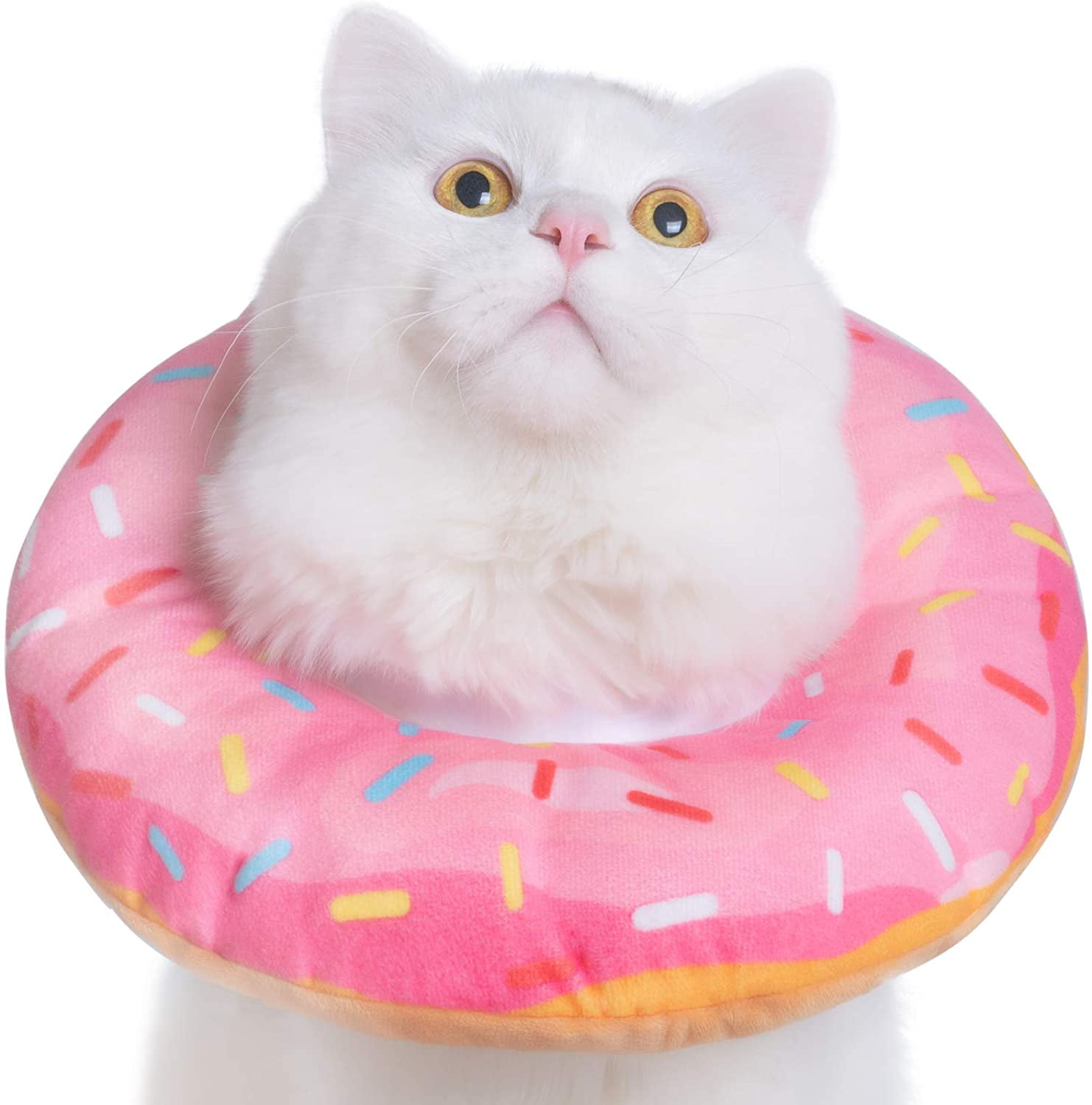 Adjustable Cat Cone Collar Soft, Donut Cat Recovery Collar, Cone for Cat After Surgery, Cat Neck Cone, Elizabethan Collar for Cat and Kitten