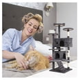 thumbnail image 2 of JTAOT 70'' Tall Cat Tree for Indoor Cats, Multi-Level Cat Furniture with Cat Scratching Post/Stand Platform/Cat Condo, Cat Tower with Funny Toy, Corner Cat Tree and Towers for Medium Cats, 2 of 7