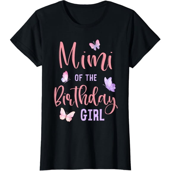 Mimi of The Birthday Girl Butterfly Party Matching Family T-Shirt