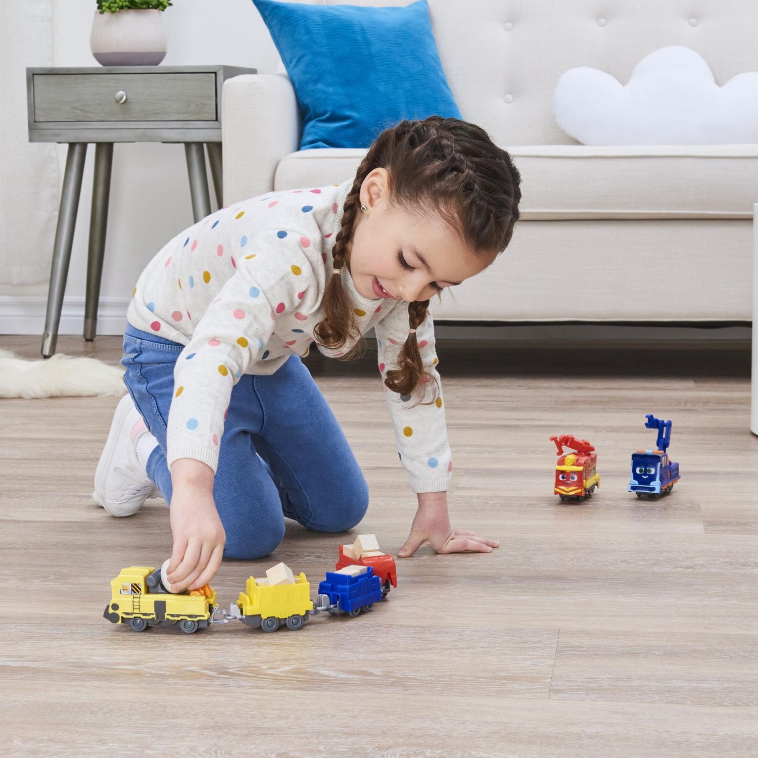 Mighty Express, Mechanic Milo Push and Go Toy Train with Cargo Car, Kids Toys for Ages 3 and up