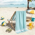 thumbnail image 3 of Lightweight Flat Weave Beach Towel Sand Free Quick Dry Packable Pool Towels for Travel Swimming Camping, Soft Breathable Cotton Blend Towel, AKLJWH, 3 of 8