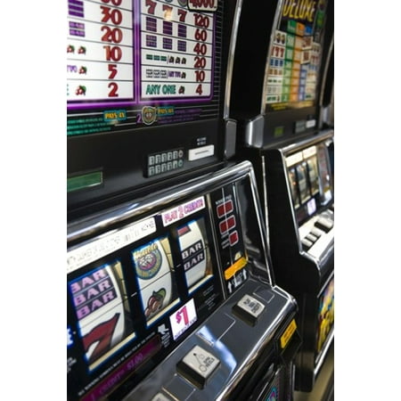 Slot machines at an airport McCarran International Airport Las Vegas Nevada USA Canvas Art - Panoramic Images (36 x