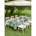 thumbnail image 4 of Outdoor Tablecloth with Umbrella Hole for Patio/Picnic/Party/Camping, Tropical Botanical Waterproof Table Cloth Rectangle Table Cover Washable, Watercolor Green Monstera Palm Leaves Beige (60"x 120"), 4 of 8