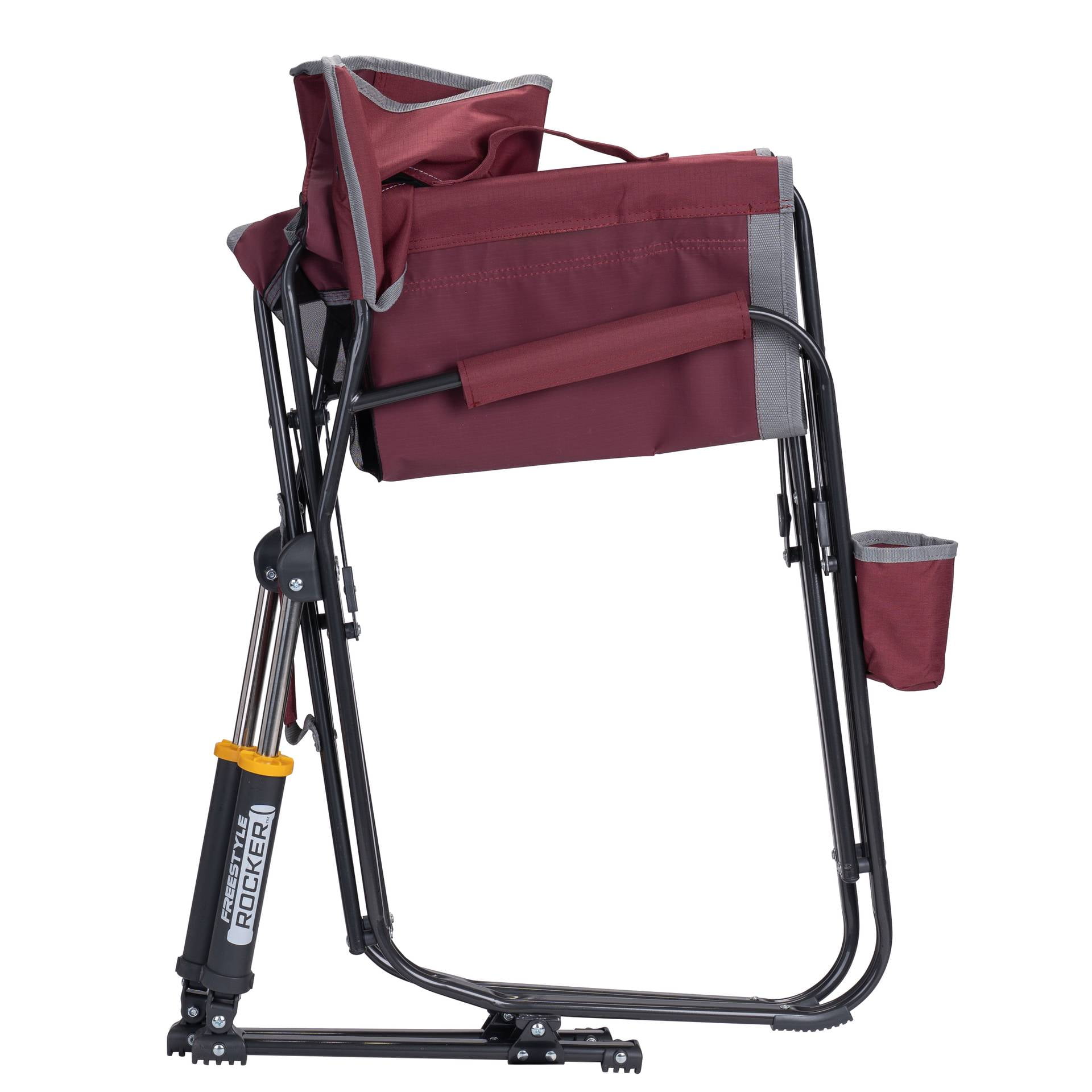 GCI Outdoor Freestyle Rocker Foldable Rocking Camp Chair, Maroon