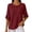 Wine, variant on Cilsoka Womens Tops Summer Fall 3/4 Length Sleeve Waffle Knit T Shirts for Women Crewneck Casual Loose Fit Solid Color Tee Blouses