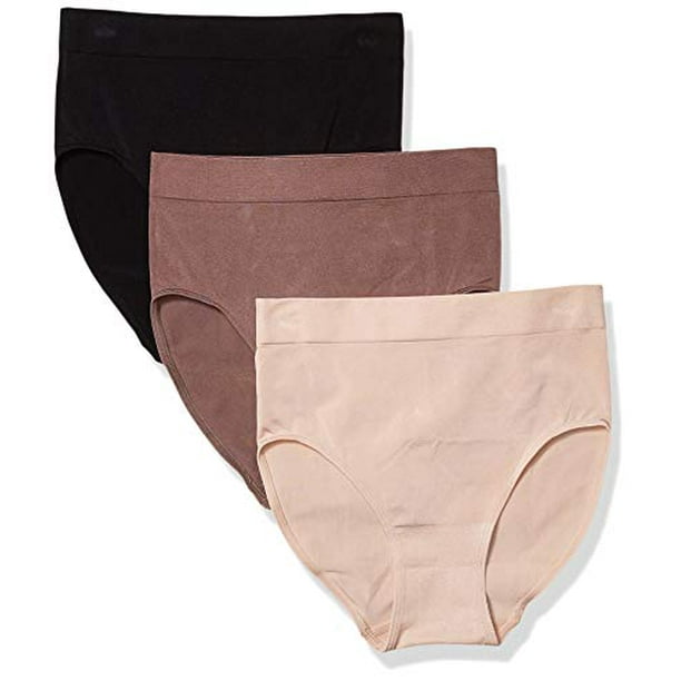 Women's B Smooth Brief Panty 3 Pack, Rose dust, Deep Taupe, Black, X-Large
